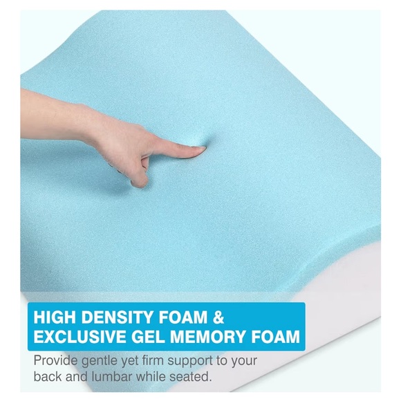 Dual Layer Gel Memory Foam Lumbar Support Recliner Pillow Ergonomic Orthopedic - Picture 6 of 9